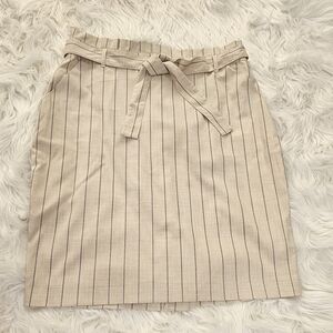 Banana Republic Beige Pinstripe Pencil Skirt